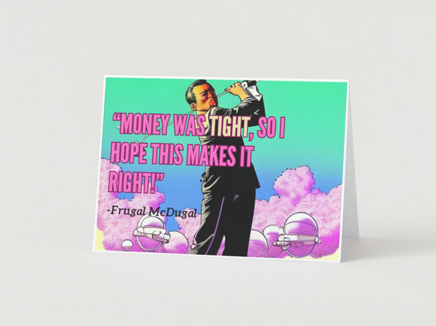 Late Gift Frugal McDugal Card - BigstickDiplomacy